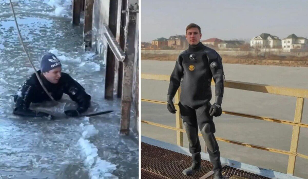 Герой в водолазном костюме: как 22-летний парень спасал Атырау в ледяной воде