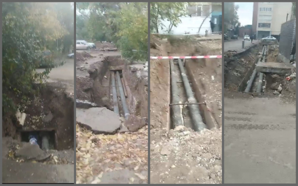 Народный репортер. Три недели назад раскопали трубы, поменяли и оставили траншею открытой
